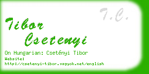tibor csetenyi business card
